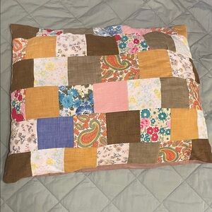 Vintage Patchwork Pillow - handmade